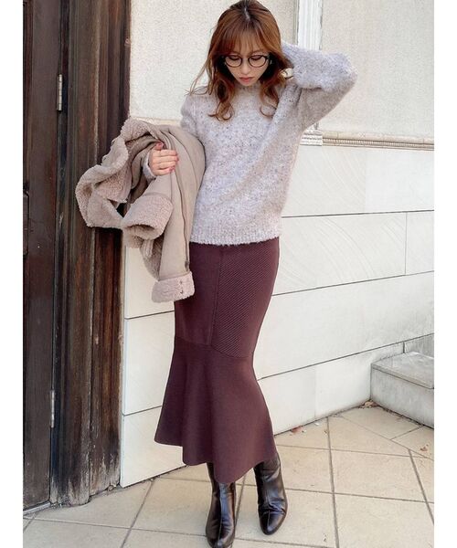 RESEXXY（リゼクシー）の「マーメイドニットスカート（スカート・レディース・ブラック/ピンク/ブラウン/ベージュ・FREE）」の8枚目の写真