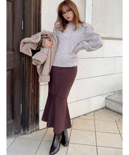 RESEXXY（リゼクシー）の「マーメイドニットスカート（スカート・レディース・ブラック/ピンク/ブラウン/ベージュ・FREE）」の10枚目の写真