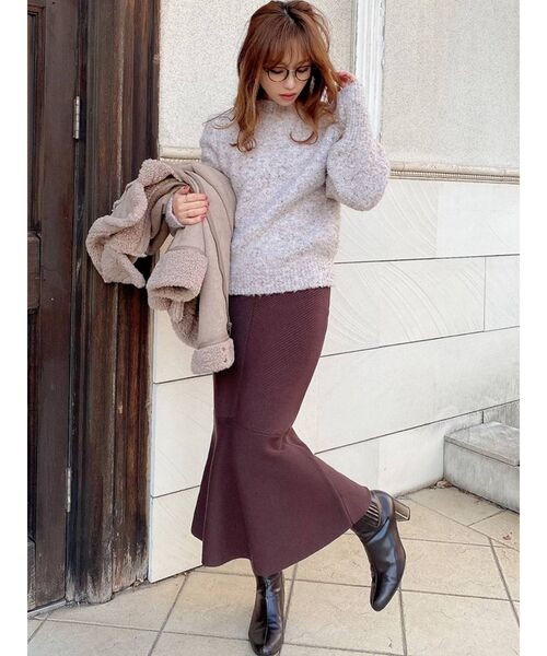 RESEXXY（リゼクシー）の「マーメイドニットスカート（スカート・レディース・ブラック/ピンク/ブラウン/ベージュ・FREE）」の12枚目の写真