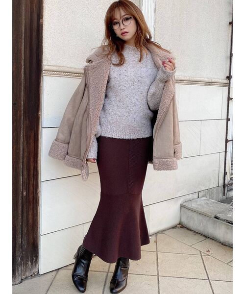 RESEXXY（リゼクシー）の「マーメイドニットスカート（スカート・レディース・ブラック/ピンク/ブラウン/ベージュ・FREE）」の13枚目の写真