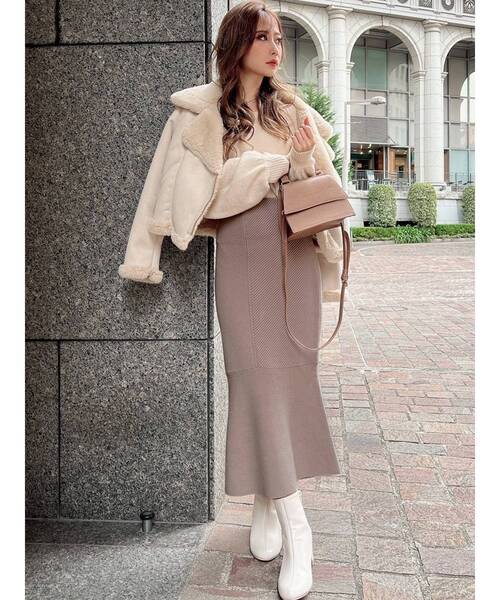 RESEXXY（リゼクシー）の「マーメイドニットスカート（スカート・レディース・ブラック/ピンク/ブラウン/ベージュ・FREE）」の15枚目の写真