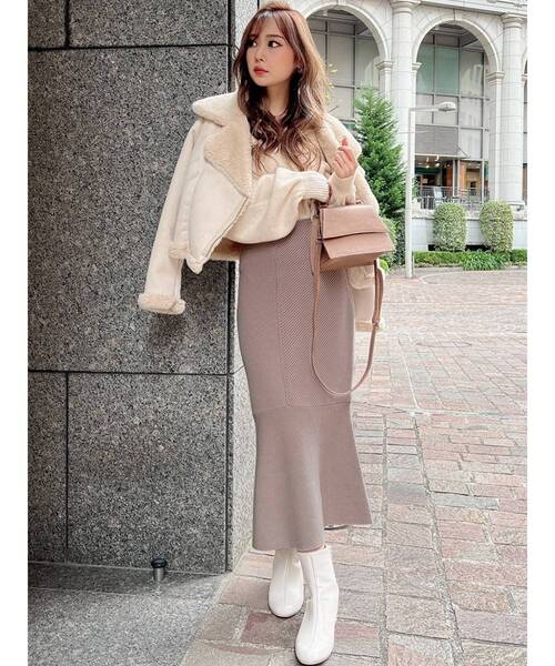 RESEXXY（リゼクシー）の「マーメイドニットスカート（スカート・レディース・ブラック/ピンク/ブラウン/ベージュ・FREE）」の18枚目の写真