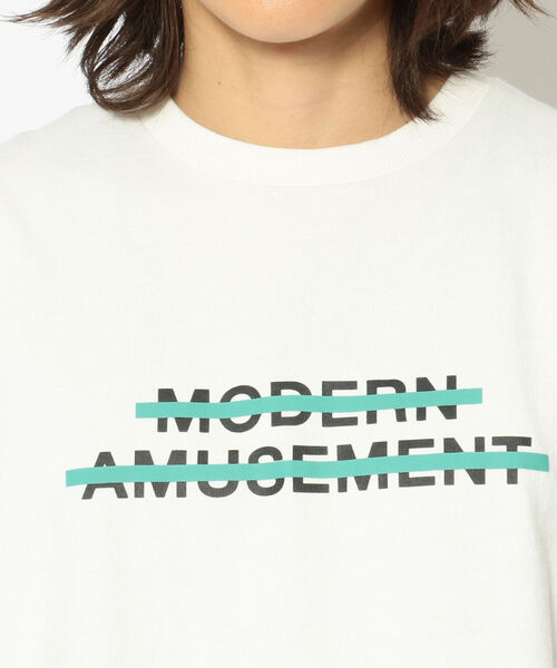 Modern Amusement(モダンアミューズメント)の「ModernAmusement/モダンアミューズメント/LINE LOGO TEE(Tシャツ/カットソー・メンズ・グレー/ブラック/ホワイト・SMALL/LARGE/MEDIUM)」の6枚目の写真