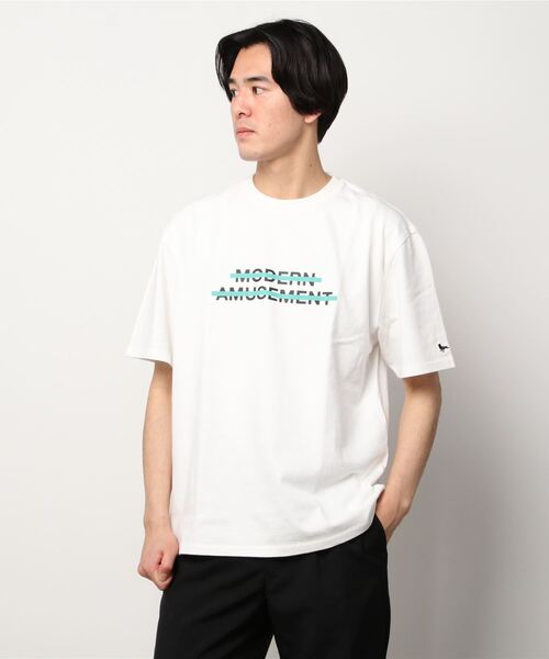 Modern Amusement(モダンアミューズメント)の「ModernAmusement/モダンアミューズメント/LINE LOGO TEE(Tシャツ/カットソー・メンズ・グレー/ブラック/ホワイト・SMALL/LARGE/MEDIUM)」の15枚目の写真