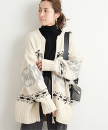ジャガードジップカーディガン◆