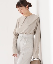 Spick & Span | #ミニ裏毛ビックカラープルオーバー(Tシャツ/カットソー)