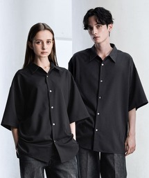 CLEL(�N���C��)�́yCLEL�zTR Loose Half Sleeve Regular Collar Shirt / TR ���[�Y�������M�����[�J���[�V���c�y�Z�b�g�A�b�v�Ή��z(�V���c/�u���E�X)