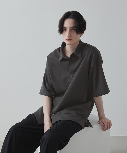 【CLEL】TR Loose Half Sleeve Regular Collar Shirt / TR ルーズ半袖レギュラーカラーシャツ【セットアップ対応】（シャツ/ブラウス）｜CLEL（クレイル）