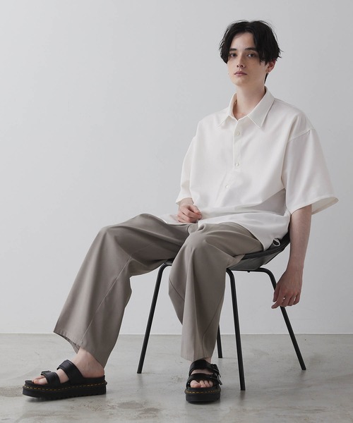 【CLEL】TR Loose Half Sleeve Regular Collar Shirt / TR ルーズ半袖レギュラーカラーシャツ【セットアップ対応】（シャツ/ブラウス）｜CLEL（クレイル）