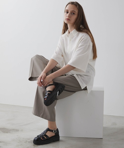 【CLEL】TR Loose Half Sleeve Regular Collar Shirt / TR ルーズ半袖レギュラーカラーシャツ【セットアップ対応】（シャツ/ブラウス）｜CLEL（クレイル）