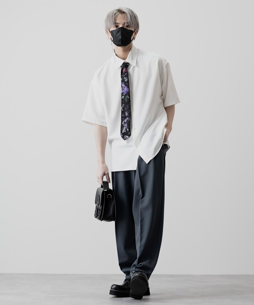 【CLEL】TR Loose Half Sleeve Regular Collar Shirt / TR ルーズ半袖レギュラーカラーシャツ【セットアップ対応】（シャツ/ブラウス）｜CLEL（クレイル）