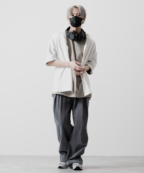 【CLEL】TR Loose Half Sleeve Regular Collar Shirt / TR ルーズ半袖レギュラーカラーシャツ【セットアップ対応】（シャツ/ブラウス）｜CLEL（クレイル）