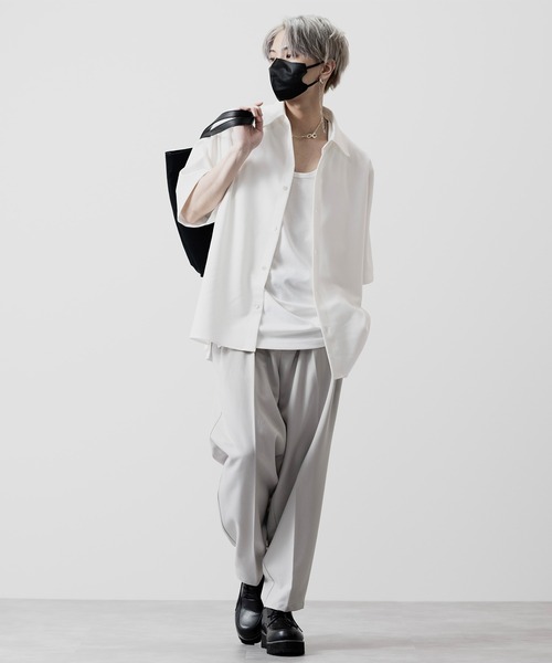 【CLEL】TR Loose Half Sleeve Regular Collar Shirt / TR ルーズ半袖レギュラーカラーシャツ【セットアップ対応】（シャツ/ブラウス）｜CLEL（クレイル）