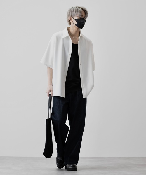 【CLEL】TR Loose Half Sleeve Regular Collar Shirt / TR ルーズ半袖レギュラーカラーシャツ【セットアップ対応】（シャツ/ブラウス）｜CLEL（クレイル）