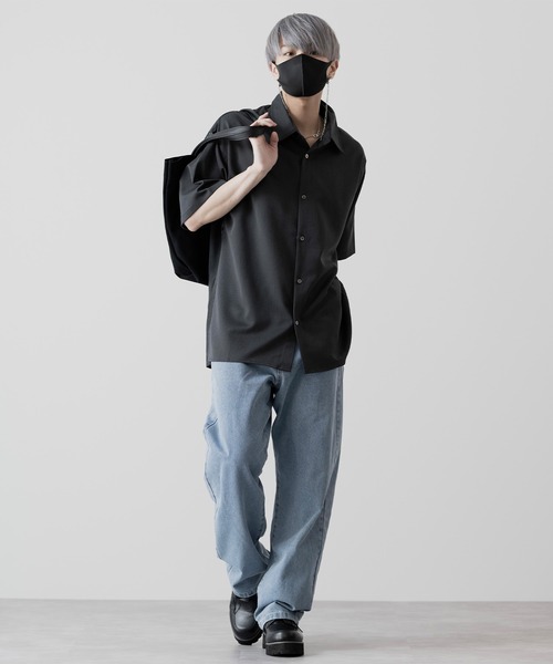 【CLEL】TR Loose Half Sleeve Regular Collar Shirt / TR ルーズ半袖レギュラーカラーシャツ【セットアップ対応】（シャツ/ブラウス）｜CLEL（クレイル）