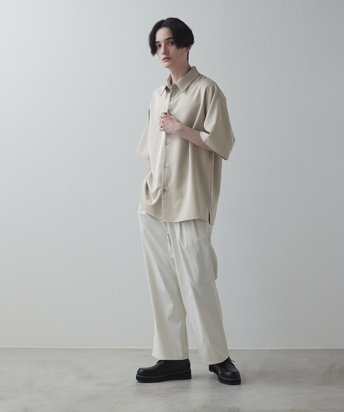 【CLEL】TR Loose Half Sleeve Regular Collar Shirt / TR ルーズ半袖レギュラーカラーシャツ【セットアップ対応】（シャツ/ブラウス）｜CLEL（クレイル）