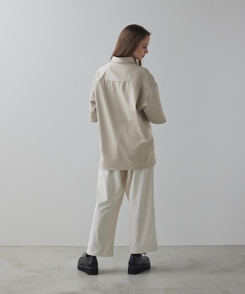 【CLEL】TR Loose Half Sleeve Regular Collar Shirt / TR ルーズ半袖レギュラーカラーシャツ【セットアップ対応】（シャツ/ブラウス）｜CLEL（クレイル）