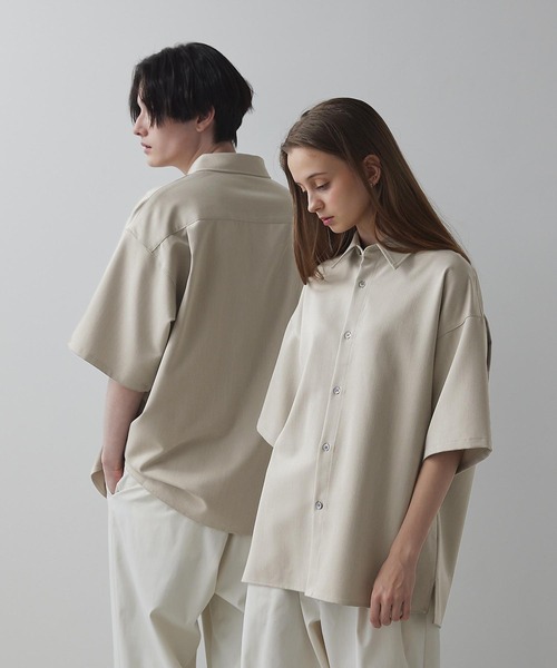 【CLEL】TR Loose Half Sleeve Regular Collar Shirt / TR ルーズ半袖レギュラーカラーシャツ【セットアップ対応】（シャツ/ブラウス）｜CLEL（クレイル）
