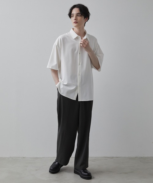 【CLEL】TR Loose Half Sleeve Regular Collar Shirt / TR ルーズ半袖レギュラーカラーシャツ【セットアップ対応】（シャツ/ブラウス）｜CLEL（クレイル）