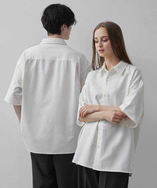 【CLEL】TR Loose Half Sleeve Regular Collar Shirt / TR ルーズ半袖レギュラーカラーシャツ【セットアップ対応】（シャツ/ブラウス）｜CLEL（クレイル）