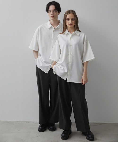 CLEL】TR Loose Half Sleeve Regular Collor Shirt / TR ルーズ