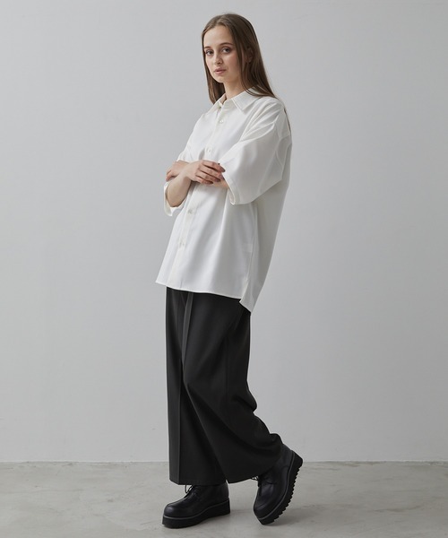 【CLEL】TR Loose Half Sleeve Regular Collar Shirt / TR ルーズ半袖レギュラーカラーシャツ【セットアップ対応】（シャツ/ブラウス）｜CLEL（クレイル）