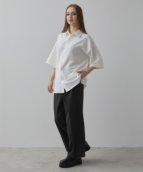 【CLEL】TR Loose Half Sleeve Regular Collar Shirt / TR ルーズ半袖レギュラーカラーシャツ【セットアップ対応】（シャツ/ブラウス）｜CLEL（クレイル）