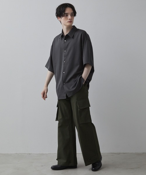 【CLEL】TR Loose Half Sleeve Regular Collar Shirt / TR ルーズ半袖レギュラーカラーシャツ【セットアップ対応】（シャツ/ブラウス）｜CLEL（クレイル）