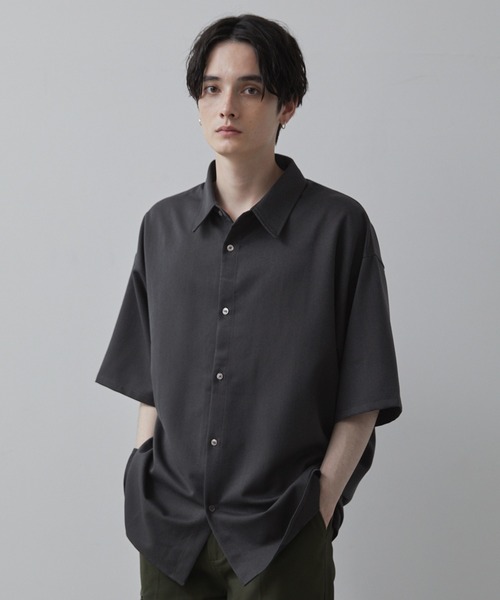 【CLEL】TR Loose Half Sleeve Regular Collar Shirt / TR ルーズ半袖レギュラーカラーシャツ【セットアップ対応】（シャツ/ブラウス）｜CLEL（クレイル）