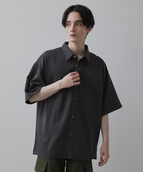 【CLEL】TR Loose Half Sleeve Regular Collar Shirt / TR ルーズ半袖レギュラーカラーシャツ【セットアップ対応】（シャツ/ブラウス）｜CLEL（クレイル）