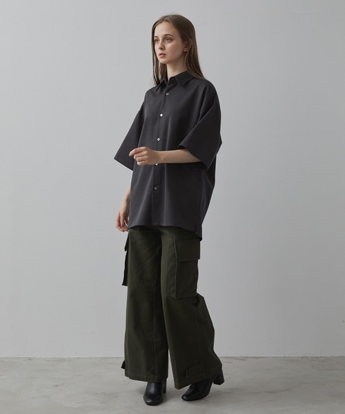 【CLEL】TR Loose Half Sleeve Regular Collar Shirt / TR ルーズ半袖レギュラーカラーシャツ【セットアップ対応】（シャツ/ブラウス）｜CLEL（クレイル）