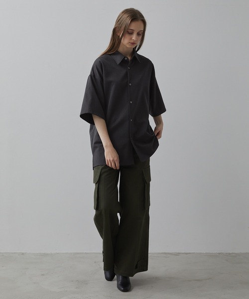 【CLEL】TR Loose Half Sleeve Regular Collar Shirt / TR ルーズ半袖レギュラーカラーシャツ【セットアップ対応】（シャツ/ブラウス）｜CLEL（クレイル）