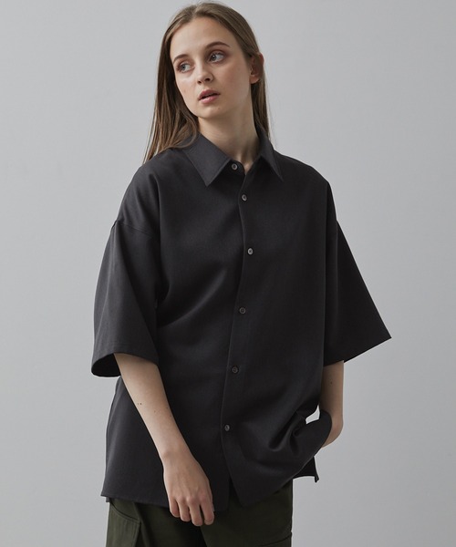 【CLEL】TR Loose Half Sleeve Regular Collar Shirt / TR ルーズ半袖レギュラーカラーシャツ【セットアップ対応】（シャツ/ブラウス）｜CLEL（クレイル）