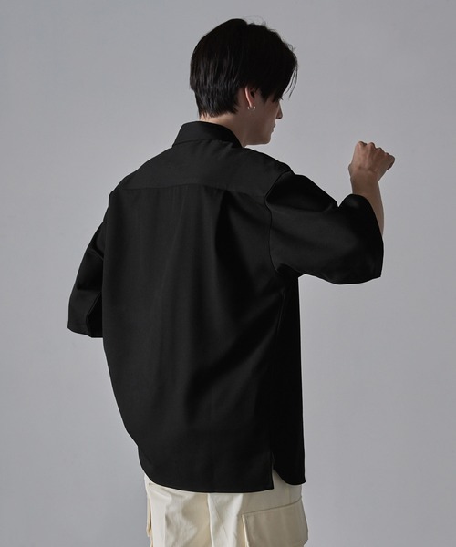 CLEL】TR Loose Half Sleeve Regular Collor Shirt / TR ルーズ半袖