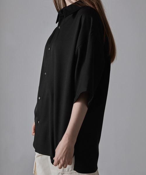 【CLEL】TR Loose Half Sleeve Regular Collar Shirt / TR ルーズ半袖レギュラーカラーシャツ【セットアップ対応】（シャツ/ブラウス）｜CLEL（クレイル）