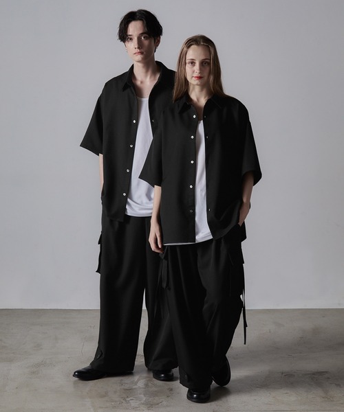 【CLEL】TR Loose Half Sleeve Regular Collar Shirt / TR ルーズ半袖レギュラーカラーシャツ【セットアップ対応】（シャツ/ブラウス）｜CLEL（クレイル）