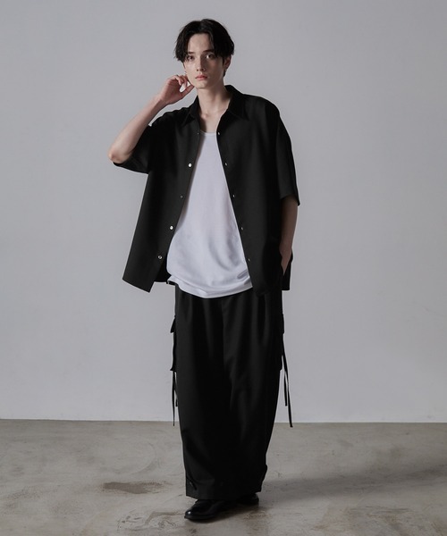 【CLEL】TR Loose Half Sleeve Regular Collar Shirt / TR ルーズ半袖レギュラーカラーシャツ【セットアップ対応】（シャツ/ブラウス）｜CLEL（クレイル）