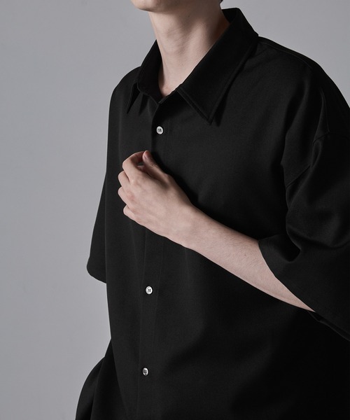 【CLEL】TR Loose Half Sleeve Regular Collar Shirt / TR ルーズ半袖レギュラーカラーシャツ【セットアップ対応】（シャツ/ブラウス）｜CLEL（クレイル）