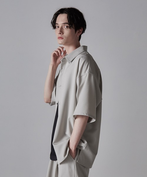 【CLEL】TR Loose Half Sleeve Regular Collar Shirt / TR ルーズ半袖レギュラーカラーシャツ【セットアップ対応】（シャツ/ブラウス）｜CLEL（クレイル）