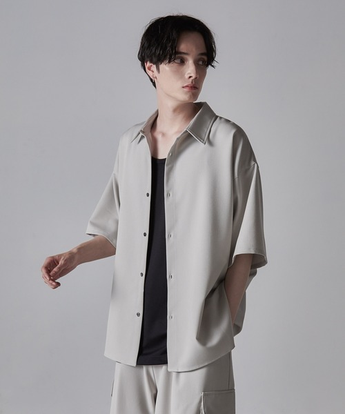【CLEL】TR Loose Half Sleeve Regular Collar Shirt / TR ルーズ半袖レギュラーカラーシャツ【セットアップ対応】（シャツ/ブラウス）｜CLEL（クレイル）