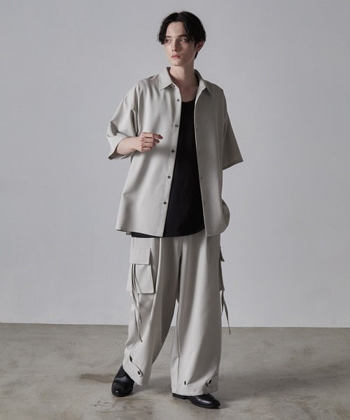 【CLEL】TR Loose Half Sleeve Regular Collar Shirt / TR ルーズ半袖レギュラーカラーシャツ【セットアップ対応】（シャツ/ブラウス）｜CLEL（クレイル）