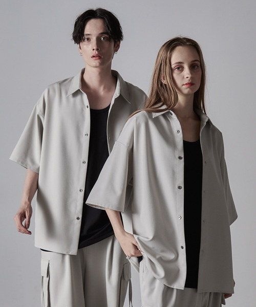 【CLEL】TR Loose Half Sleeve Regular Collar Shirt / TR ルーズ半袖レギュラーカラーシャツ【セットアップ対応】（シャツ/ブラウス）｜CLEL（クレイル）