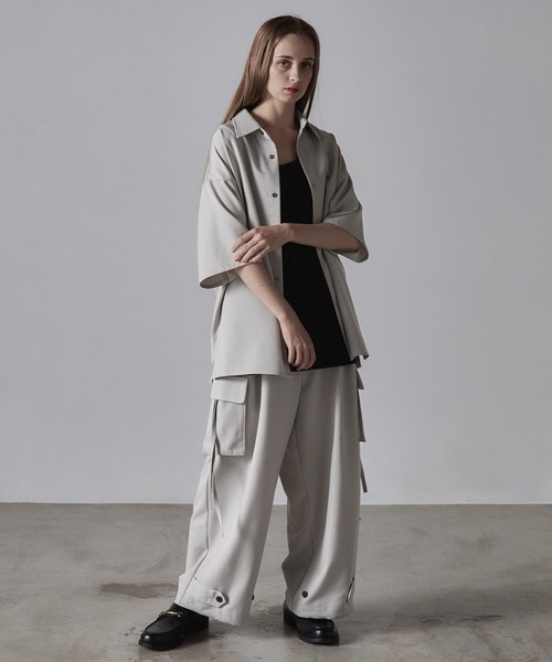 【CLEL】TR Loose Half Sleeve Regular Collar Shirt / TR ルーズ半袖レギュラーカラーシャツ【セットアップ対応】（シャツ/ブラウス）｜CLEL（クレイル）