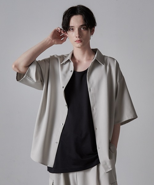 【CLEL】TR Loose Half Sleeve Regular Collar Shirt / TR ルーズ半袖レギュラーカラーシャツ【セットアップ対応】（シャツ/ブラウス）｜CLEL（クレイル）