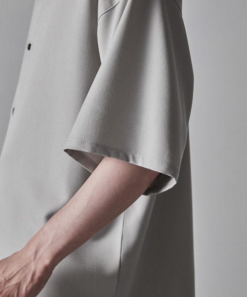 【CLEL】TR Loose Half Sleeve Regular Collar Shirt / TR ルーズ半袖レギュラーカラーシャツ【セットアップ対応】（シャツ/ブラウス）｜CLEL（クレイル）