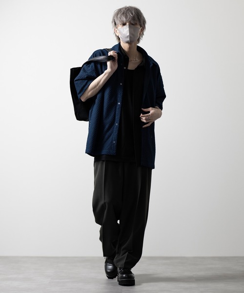 【CLEL】TR Loose Half Sleeve Regular Collar Shirt / TR ルーズ半袖レギュラーカラーシャツ【セットアップ対応】（シャツ/ブラウス）｜CLEL（クレイル）