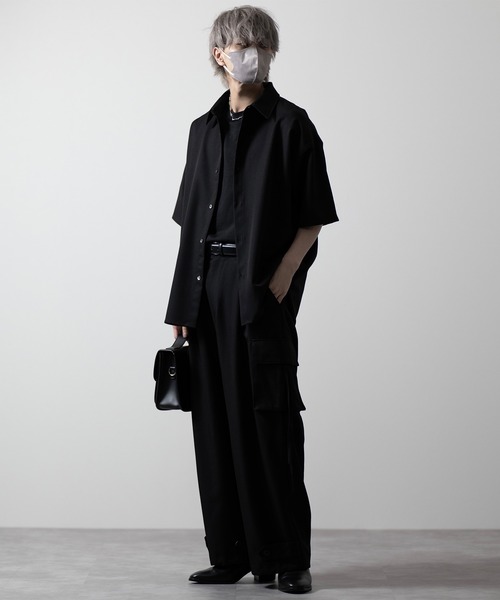 【CLEL】TR Loose Half Sleeve Regular Collar Shirt / TR ルーズ半袖レギュラーカラーシャツ【セットアップ対応】（シャツ/ブラウス）｜CLEL（クレイル）