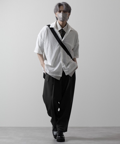 【CLEL】TR Loose Half Sleeve Regular Collar Shirt / TR ルーズ半袖レギュラーカラーシャツ【セットアップ対応】（シャツ/ブラウス）｜CLEL（クレイル）