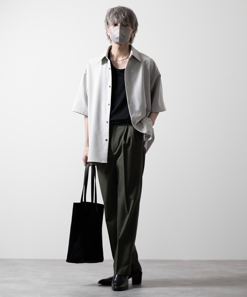 【CLEL】TR Loose Half Sleeve Regular Collar Shirt / TR ルーズ半袖レギュラーカラーシャツ【セットアップ対応】（シャツ/ブラウス）｜CLEL（クレイル）