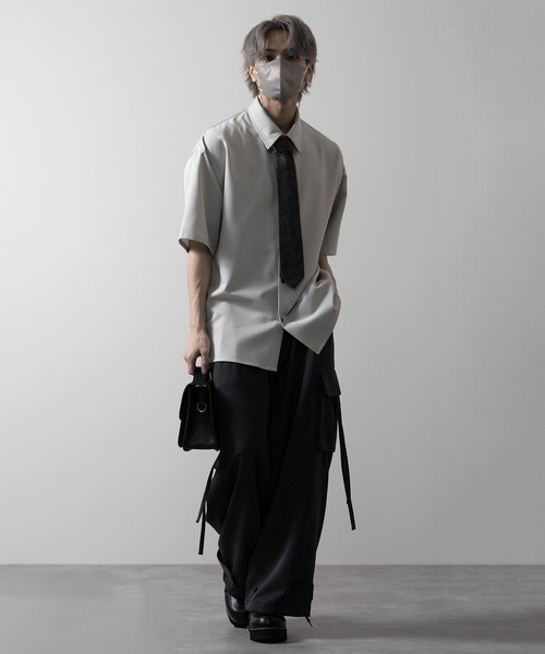【CLEL】TR Loose Half Sleeve Regular Collar Shirt / TR ルーズ半袖レギュラーカラーシャツ【セットアップ対応】（シャツ/ブラウス）｜CLEL（クレイル）